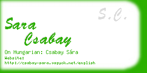 sara csabay business card